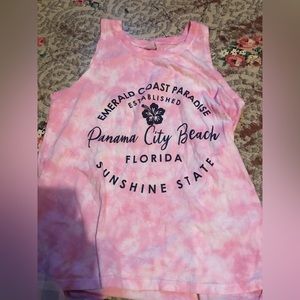 pink tie die tank top.